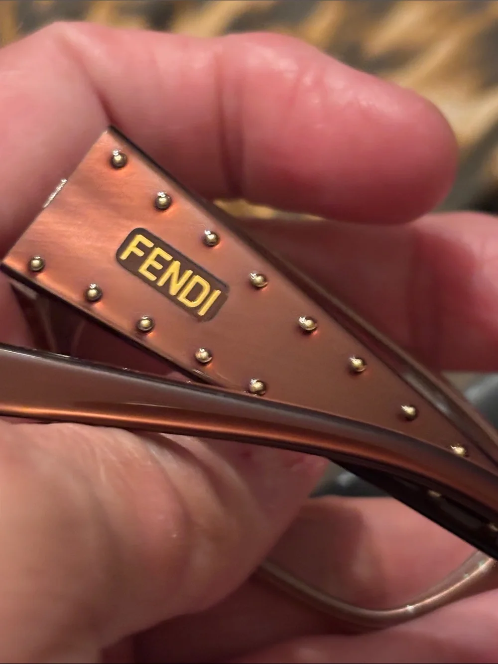 Fendi Brown/Tortoiseshell Rectangular Women's Glasses